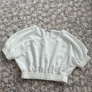 Zara Cropped Puff Sleeve Blouse